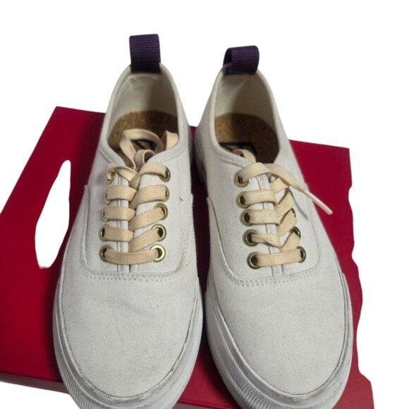 Eytys White and Purple Sneakers with Distinctive Pull Tabs - Picture 3 of 10